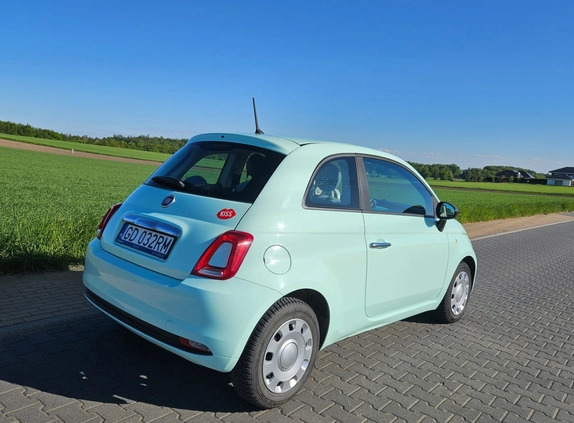 Fiat 500 cena 39000 przebieg: 40780, rok produkcji 2018 z Śmigiel małe 56